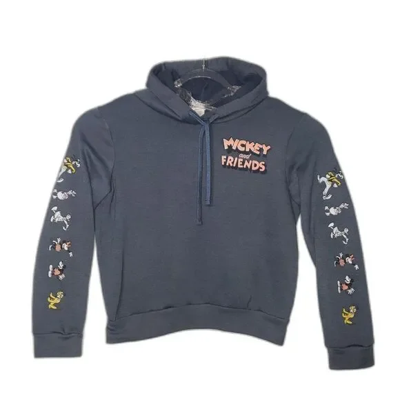 Disney Mickey And Friends Hoodie Womens Medium Blue Pullover Sweatshirt Graphic - Picture 6 of 6